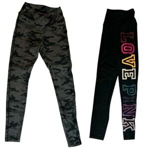 Bundle of Two Victoria’s Secret Pink Pants – Camouflage and Multicolor Small